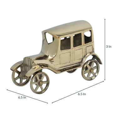 Gold Brass Vintage Car Set of 4 Automobile Miniature