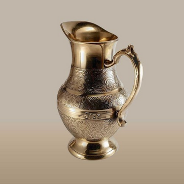 100% Pure Brass Water Pitcher,Engraved Brass Jar,Old Dutch Pitcher,Designer Pitcher Jug,Brass Beverage Storage,Pithal Jug,Pitcher Vessel