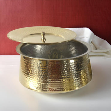 4 Liter Brass Biriyani Handi With Lid and Ladle