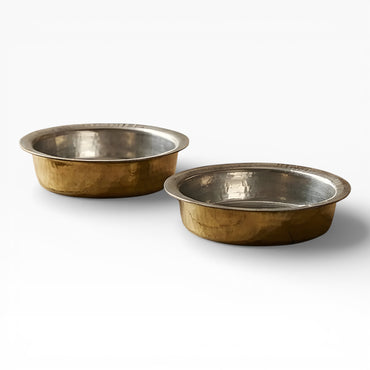 Set of 3 Brass Langdi Style Lagaan with Tin Coating