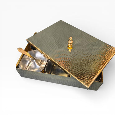 6 Pits Rectangular Spice Box