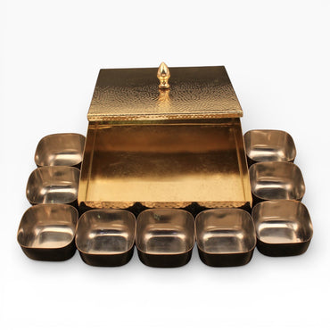 9 Pits Brass Big Spice Box