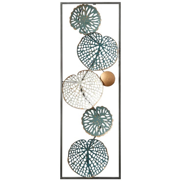 Framed Round Leaf Patterned Wall Art Mural