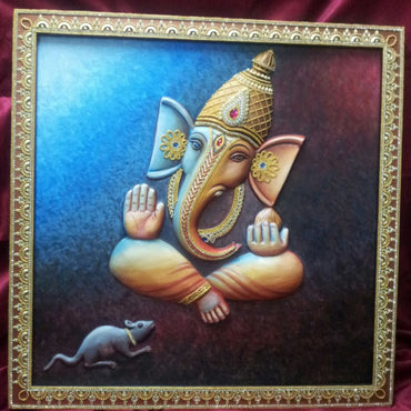 Ganesh Face Wall Hanging /Sitting Ganesh/ Ashirvad Ganesh
