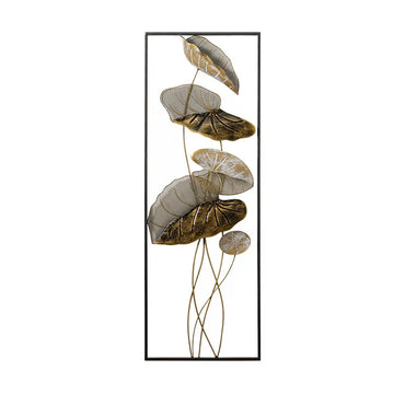 Wrought Iron Lotus Leaf Wall Art Mural