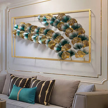 Wrought Iron Ginkgo Biloba Maidenhair Tree leaf Wall Mural