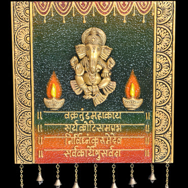 Sqaure Mural Ganesh Mantra / Ganesh Symbols / Laxmi Mantra