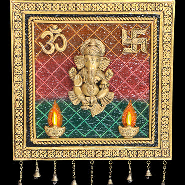 Sqaure Mural Ganesh Mantra / Ganesh Symbols / Laxmi Mantra