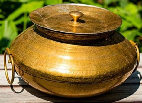 Brass Patili and Karchi,Traditional Punjabi Conventional Kansa Karchi, –  Vedhex Private Limited