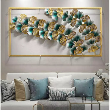 Wrought Iron Ginkgo Biloba Maidenhair Tree leaf Wall Mural