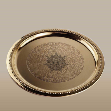 Antique Brass Plate,Handmade Hammered Brass Plate,Luxury Dining Plates,Luxury Thali Plate, 12 Inch Plate,Buy Pithal Thali - 5 Design Options