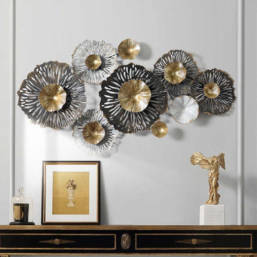 Grey black and White Flower Pattern Wall Mural