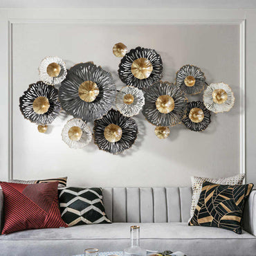 Grey black and White Flower Pattern Wall Mural
