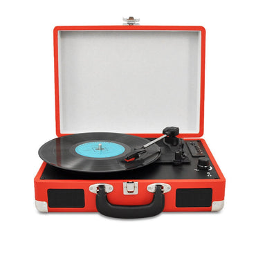 Red Turntable Record Player Suitcase Gramophone Vinyl Players 3 speeds,Plays Vinyls and LP's, Valentines Day Gift for Him or Gift for her