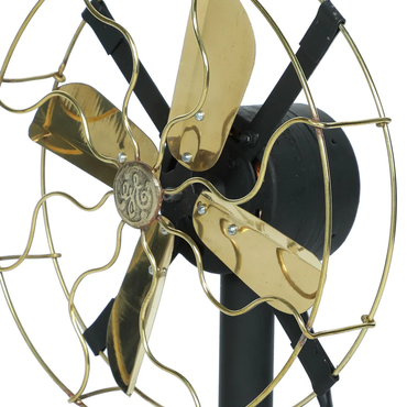 Black and Gold Brass Vintage Electric Table Fan