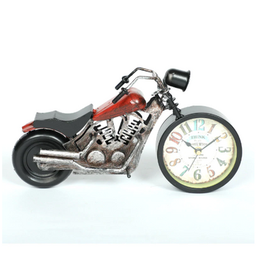 Black Iron Motorbike Shape Table Clock