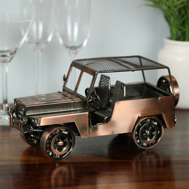 Copper Iron Vintage Military Jeep Miniature