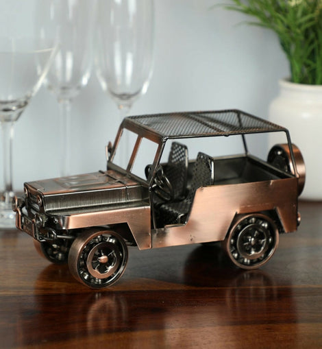 Copper Iron Vintage Military Jeep Miniature