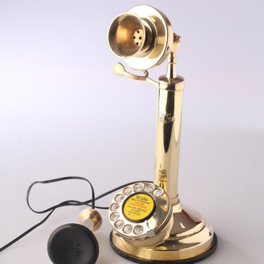 Gold Plated Brass Candlestick Telephone