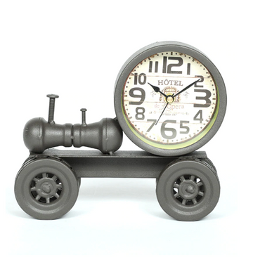 Cannon Rustic Vintage Table Clock in Black Iron