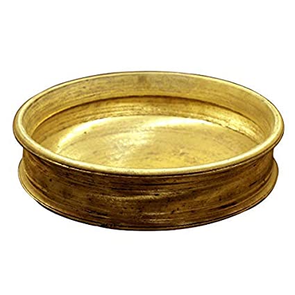 15 inch Bronze heavy weight Urli, Traditional Kerala Bell Metal Mannar Urli. Diameter 15 inch, 6.5 kg, Capicity 5 Ltr,Cookware Bronze Urli