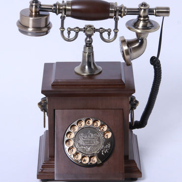 Brown Wood Fully Functional Replica Retro Box Telephone