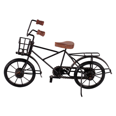 Brown & Black Wood & Metal Vintage Cycle Showpiece