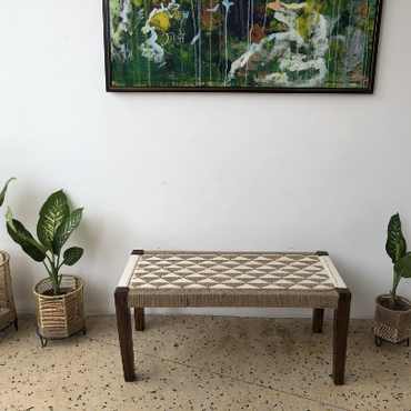 The Herring' Handwoven Jute & Recycled Cotton Bench