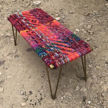 Colourful Textile Waste Metal Bench