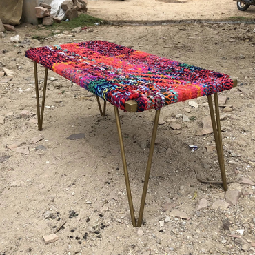 Colourful Textile Waste Metal Bench
