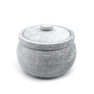 Soapstone Curd Jar with Lid,Maakal Soapstone Traditional Storage Containers,Capacity Options 500 ml - 1.5 Liter,
