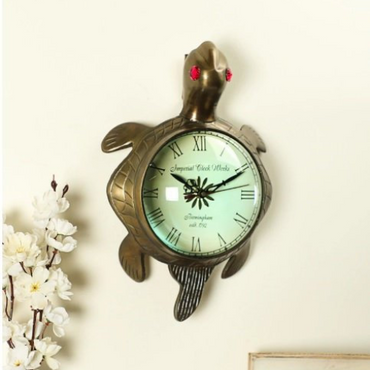 Brass Tortoise Big Wall Clock Antique Style Gold Turle Clock
