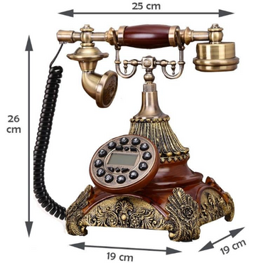 European Style Vintage Home Round Dial Retro Landline Telephone