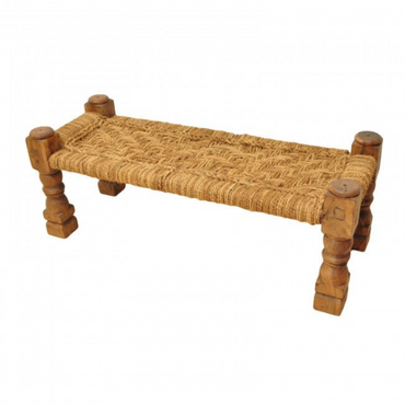 Jute Small Outdoor Garden Charpai Daybed Bench