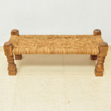 Jute Small Outdoor Garden Charpai Daybed Bench