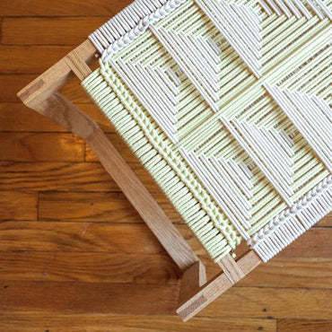 Modern Natural Jute Rope Woven Outdoor Garden Bench Lemon White