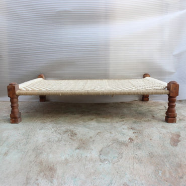 Indian Design Manjhi Charpai Outdoor Garden Daybed White Inactive