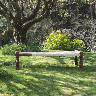 Indian Natural Rope Charpoy Bench Daybed
