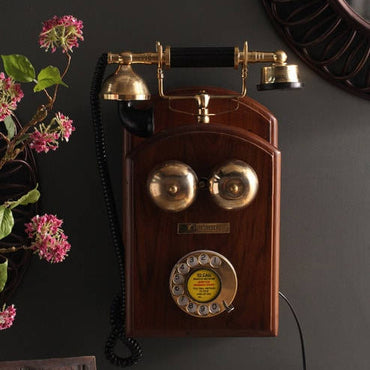Wooden Rhombus Vintage Replica Telephone