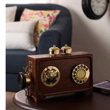 Brown Wooden Fully working Replica Antique Radio Telephone