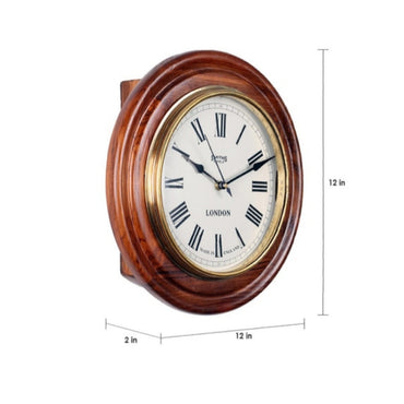 Solid Wood Vintage Analog Open Close Wall Clock