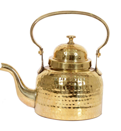 Traditional Designer Brass Tea Kettle Pot With Glasss