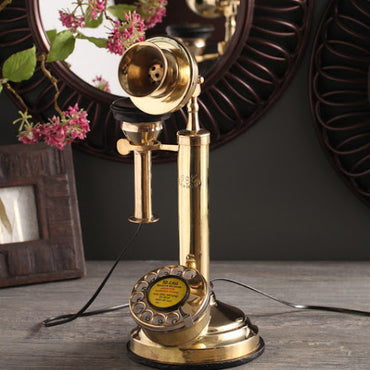 Gold Plated Brass Candlestick Telephone